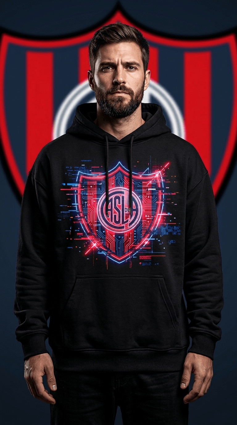 buzo hoodie escudo casla futurista