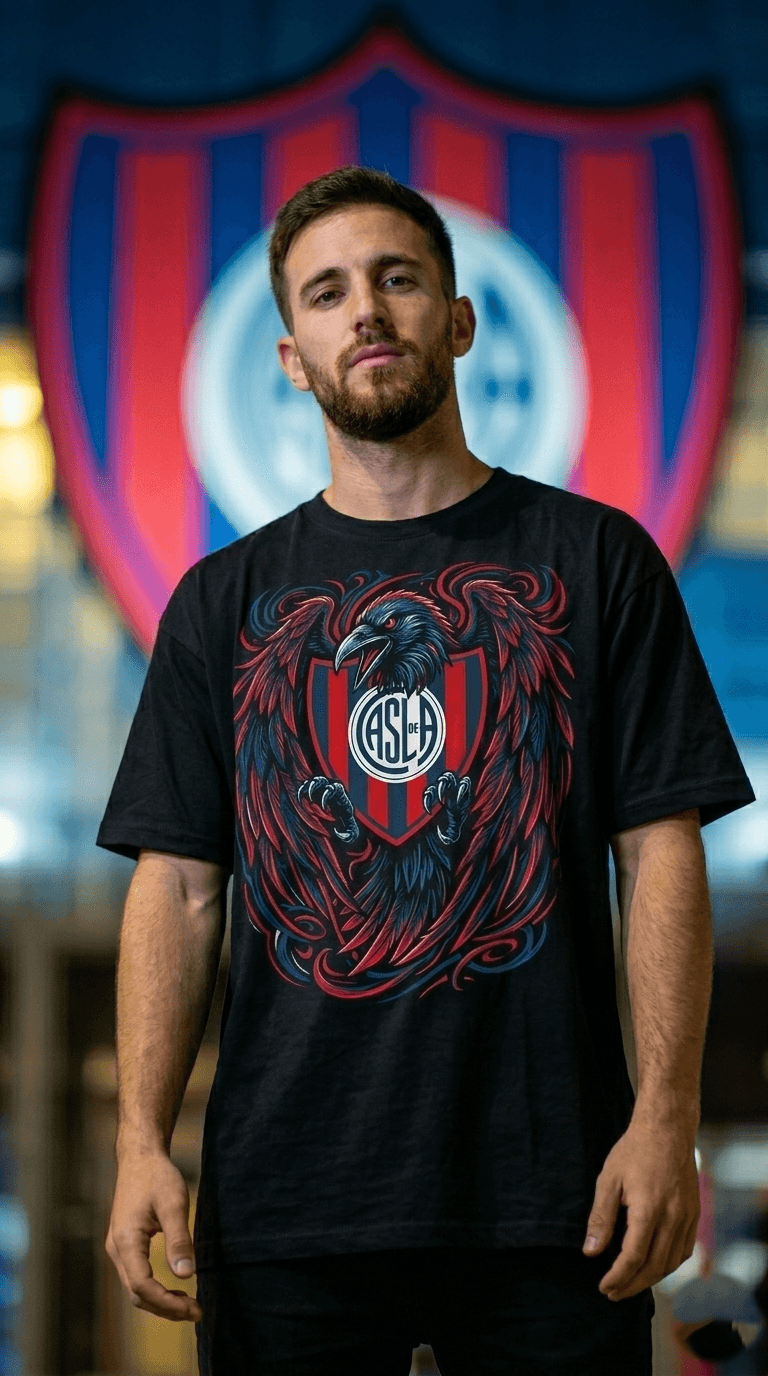 remera unisex oversize escudo y cuervo artistisco